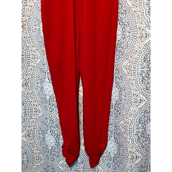 Red Lace Detail V-Neck Jumpsuit - Size M - Picture 7 of 13